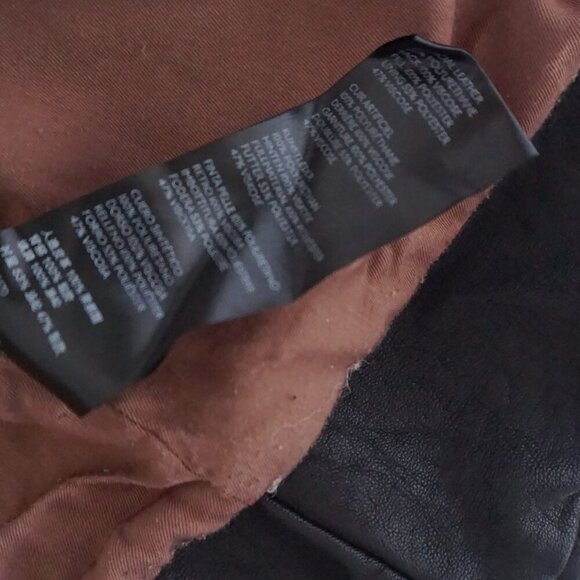 Free People We The Free Rebel Black Faux Leather Zip Moto Biker Jacket Xl - Picture 15 of 16